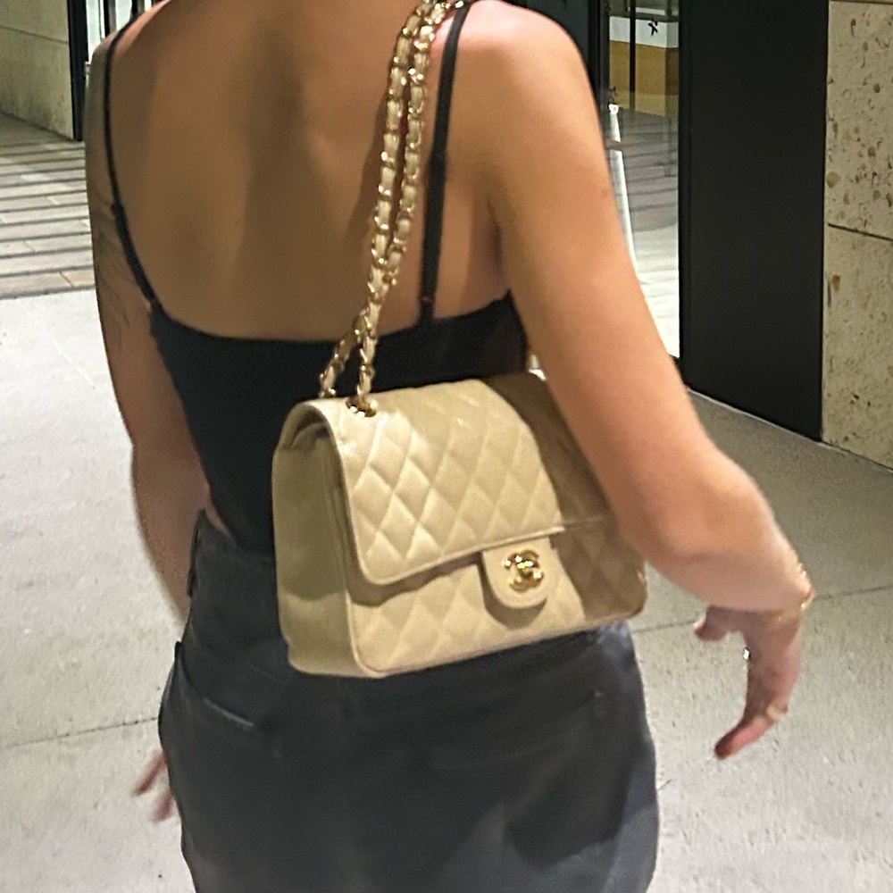 Original Chanel Classic Double Flap Beige